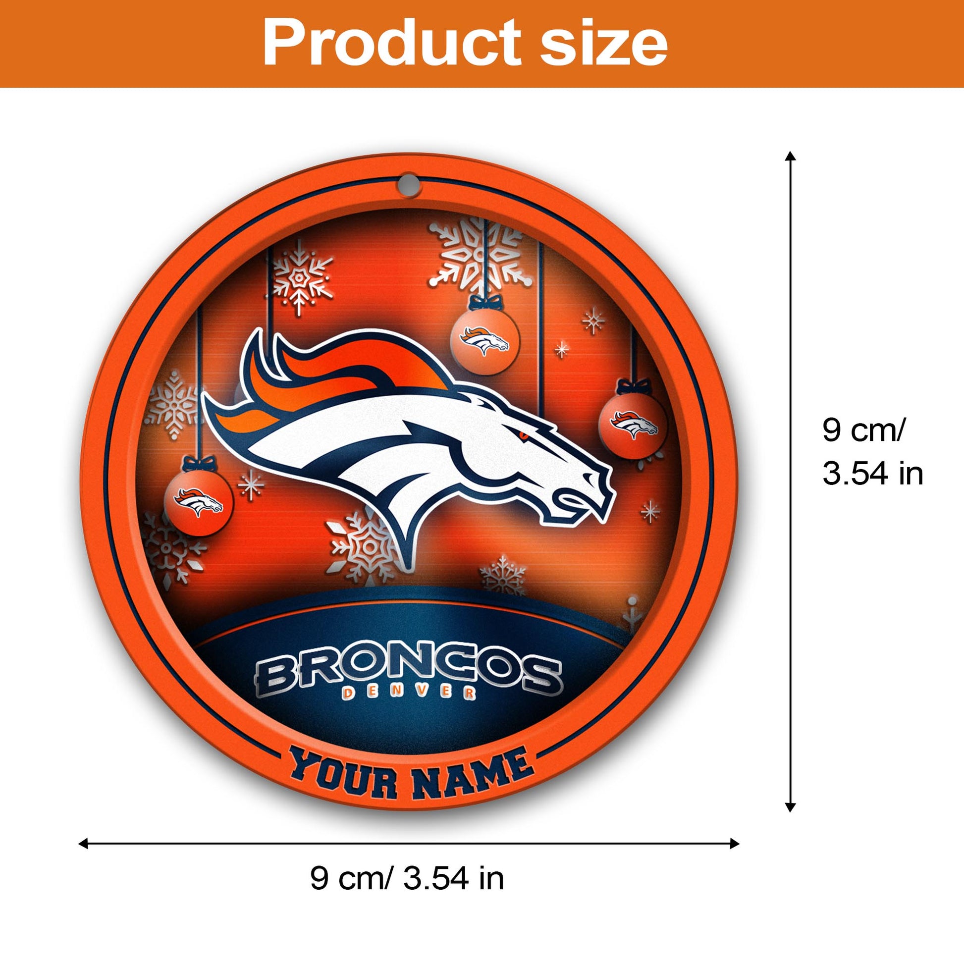 Denver Broncos Circle Aluminium Custom Ornament 2 Side Trending New Arrivals H52912 ETUG311023