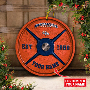 Denver Broncos Fitness Circle Aluminium Custom Ornament 2 Side Trending New Arrivals H52884 ETUG311023