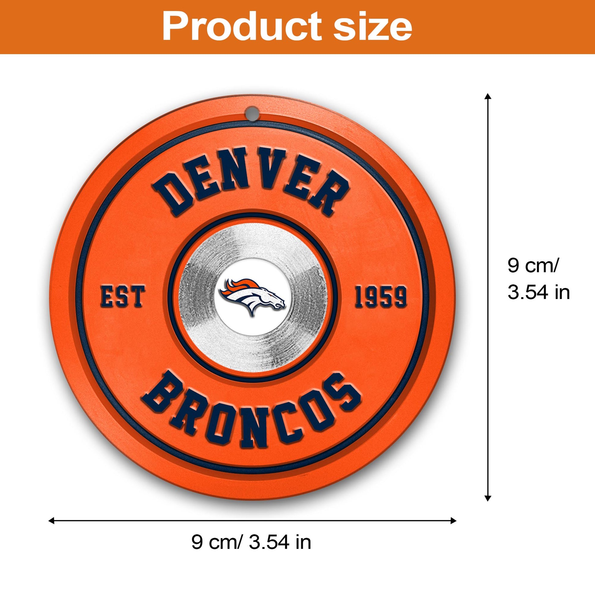 Denver Broncos Fitness Circle Aluminium Ornament 2 Side Trending New Arrivals H52883 ETUG311023