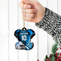 Detroit Lions 2 Layered Piece Wooden Ornament Custom Name And Number, Sport Team Ornament, Sport Gifts ETRG-52175