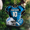 Detroit Lions 2 Layered Piece Wooden Ornament Custom Name And Number, Sport Team Ornament, Sport Gifts ETRG-52175