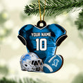 Detroit Lions 2 Layered Piece Wooden Ornament Custom Name And Number, Sport Team Ornament, Sport Gifts ETRG-52175