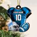 Detroit Lions 2 Layered Piece Wooden Ornament Custom Name And Number, Sport Team Ornament, Sport Gifts ETRG-52175