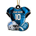Detroit Lions 2 Layered Piece Wooden Ornament Custom Name And Number, Sport Team Ornament, Sport Gifts ETRG-52175