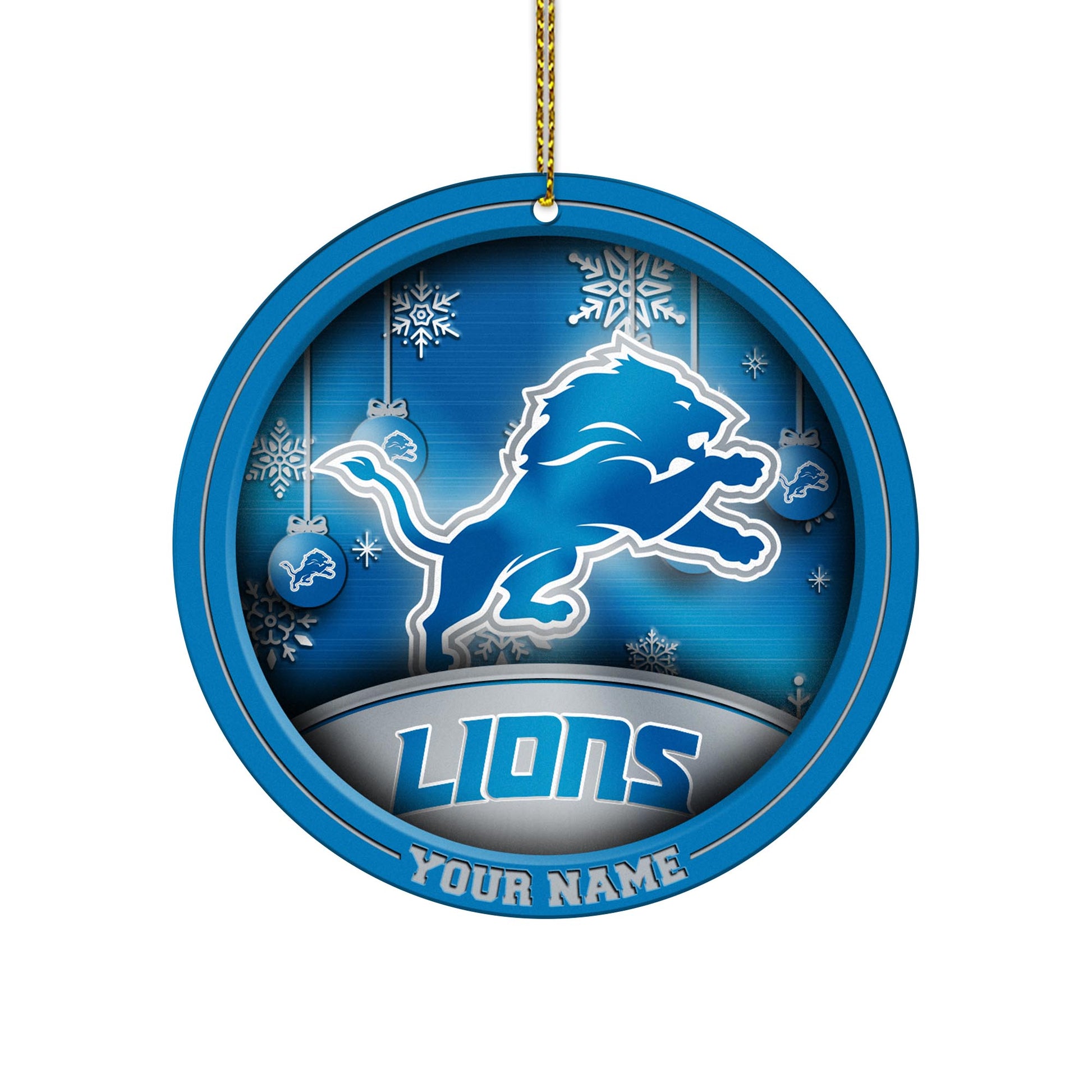 Detroit Lions Circle Aluminium Custom Ornament 2 Side Trending New Arrivals H52912 ETUG311023