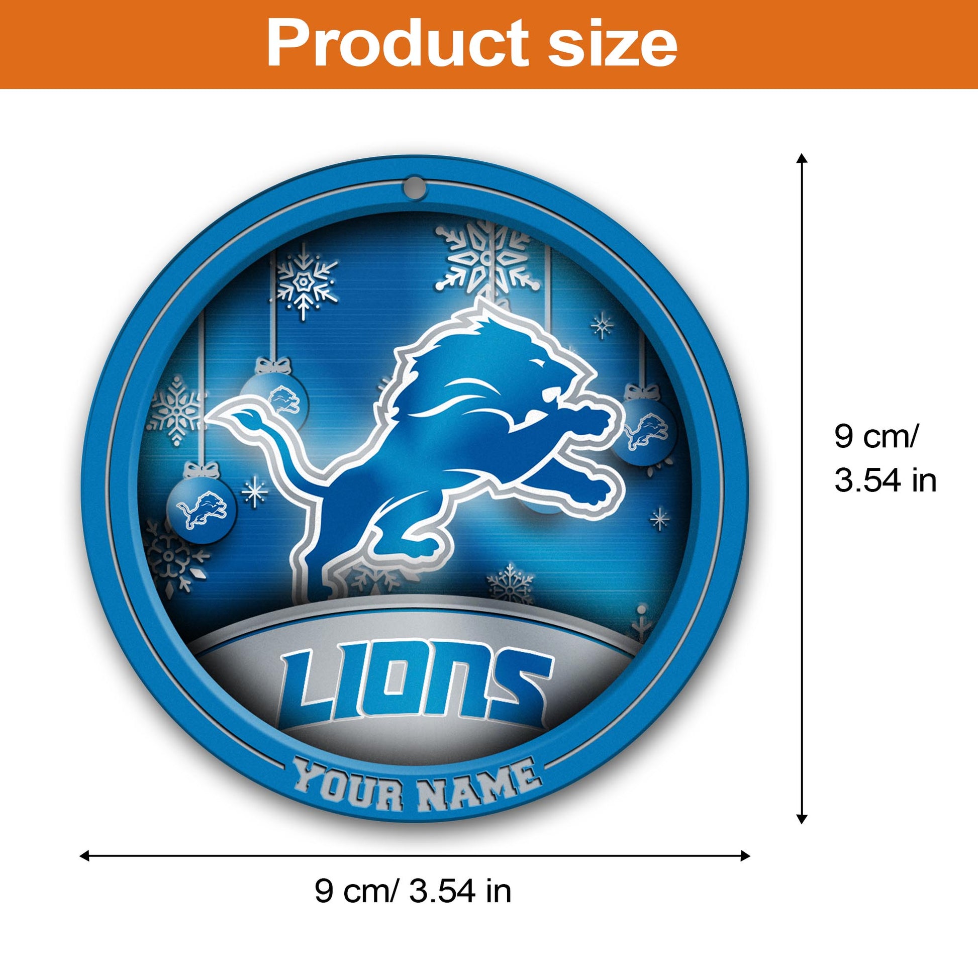 Detroit Lions Circle Aluminium Custom Ornament 2 Side Trending New Arrivals H52912 ETUG311023