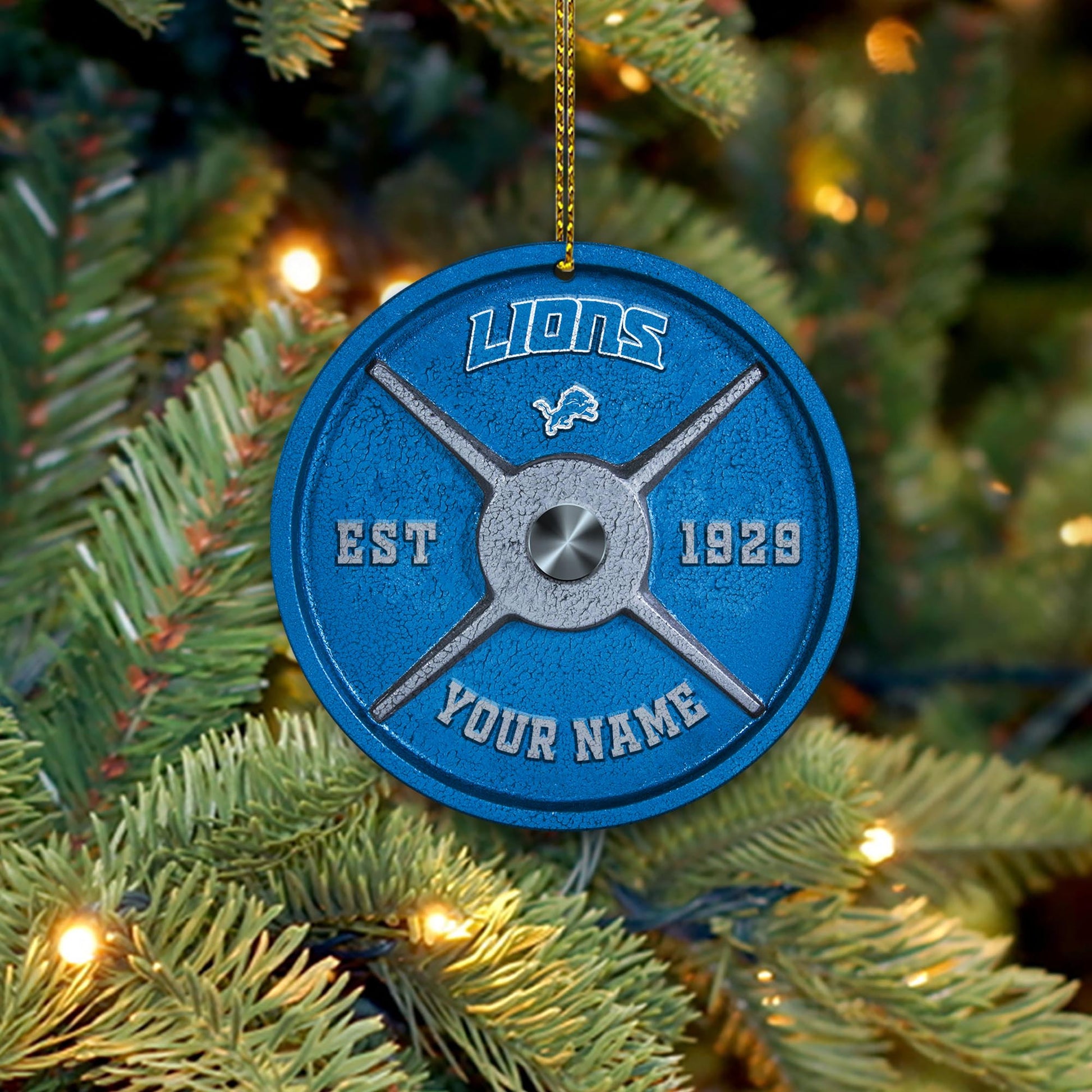 Detroit Lions Fitness Circle Aluminium Custom Ornament 2 Side Trending New Arrivals H52884 ETUG311023