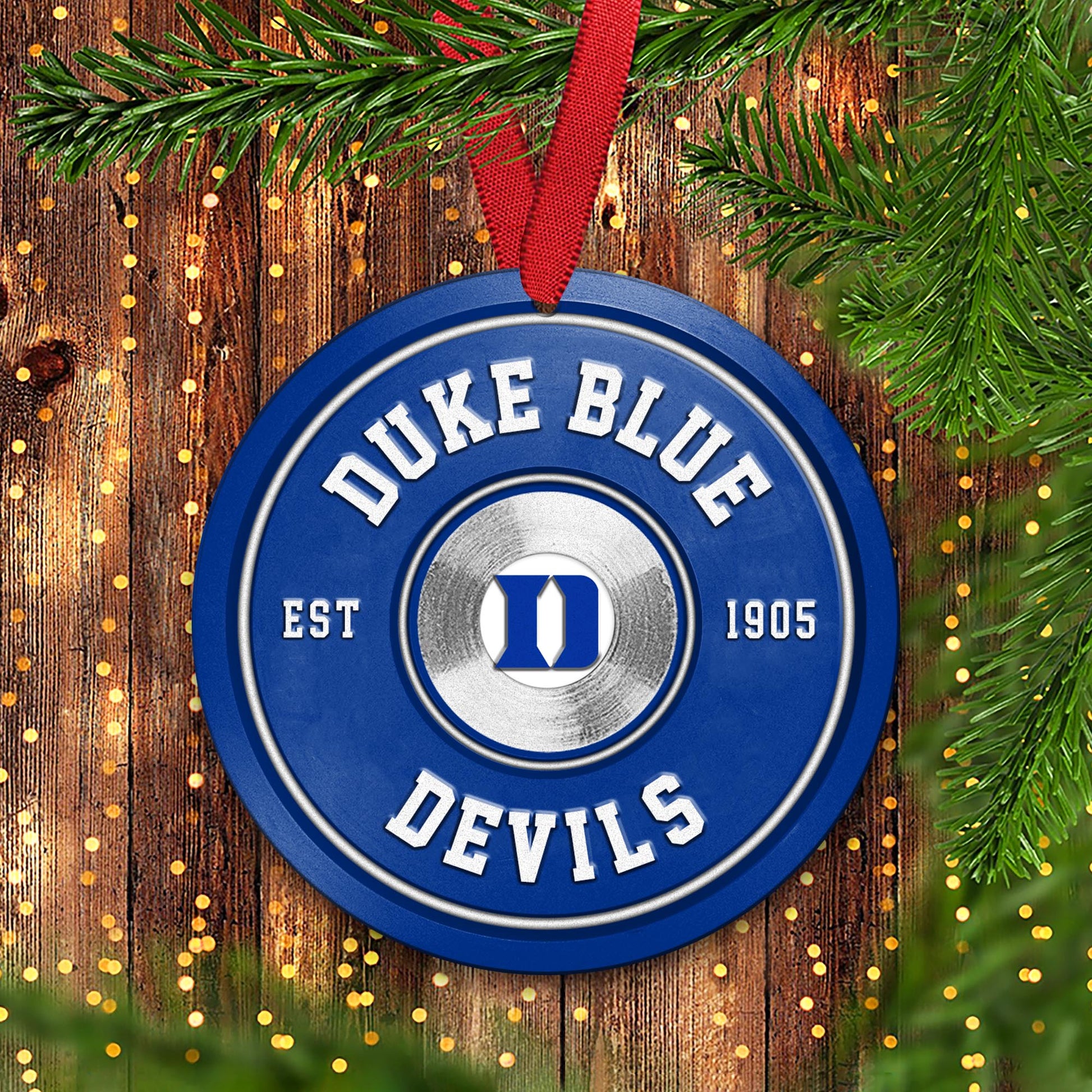 Duke Blue Devils Fitness Circle Aluminium Ornament 2 Side Trending New Arrivals H52883 ETUG311023