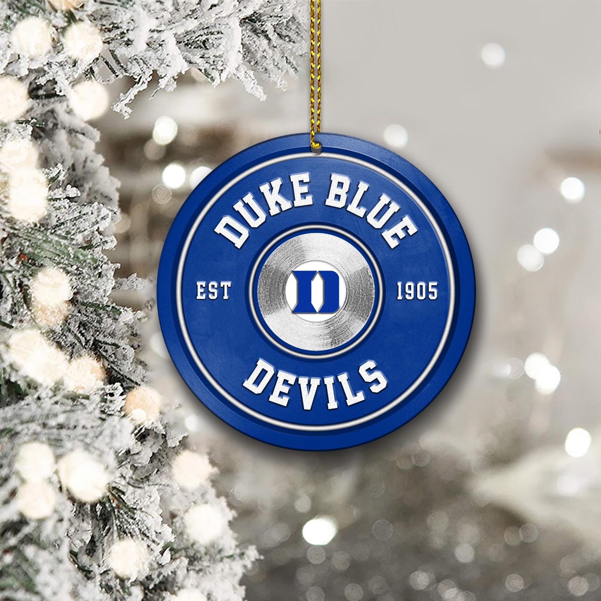 Duke Blue Devils Fitness Circle Aluminium Ornament 2 Side Trending New Arrivals H52883 ETUG311023