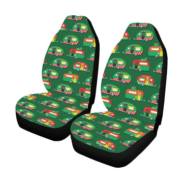 Camper Camping Christmas Car Seat Covers, Summer Front Seat Cover For Auto