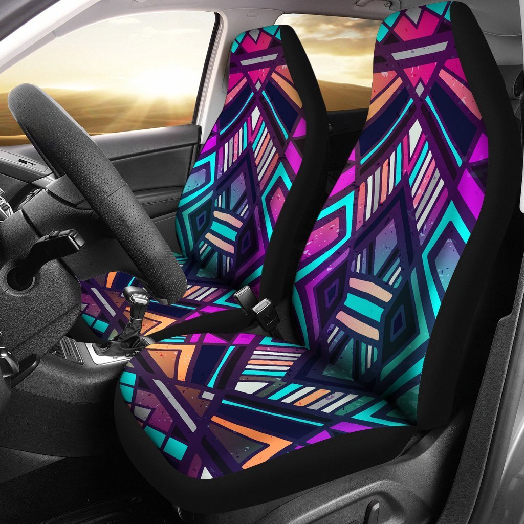 Ethnic Aztec Trippy Print Universal Fit Car Seat Covers GearFrost