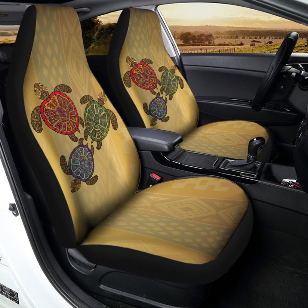 Ethnic Sea Turtles Print Universal Fit Car Seat Covers