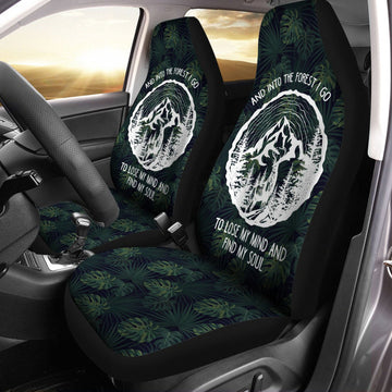 Camping Car Seat Cover, Into The Forest I Lost My Mind And Find My Soul Front Seat Cover For Auto