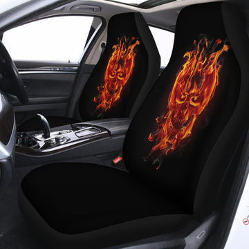 Flaming Evil Skull Print Universal Fit Car Seat Covers