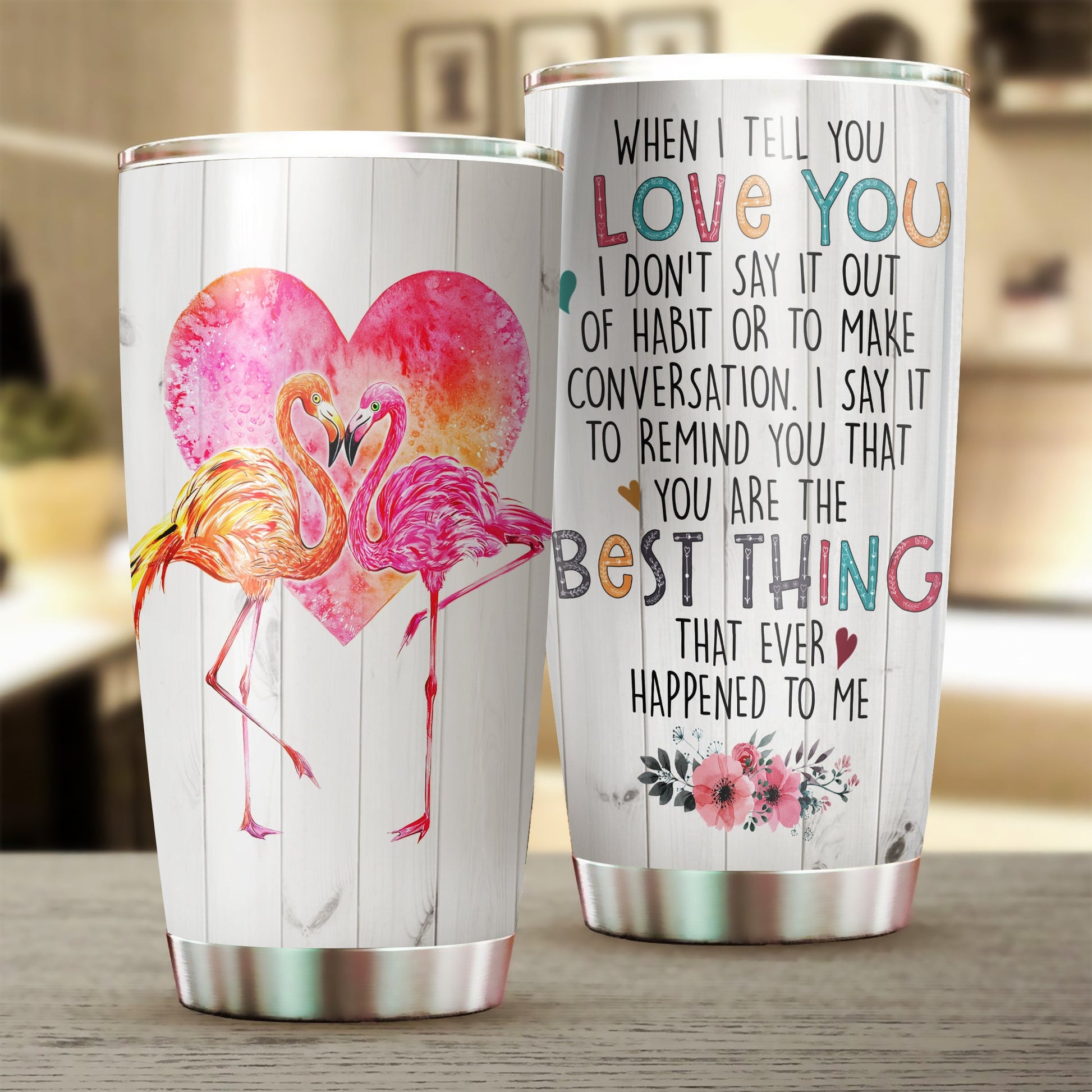 Flamingo Tumbler, Gift for Couples, Husband, Wife, Parents, Lovers, Gift for Flamingo Lovers, Flamingo Pink 20 OZ