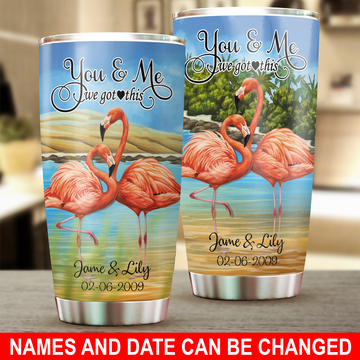 Flamingo Personalized Tumbler, Personalized Gift for Couples