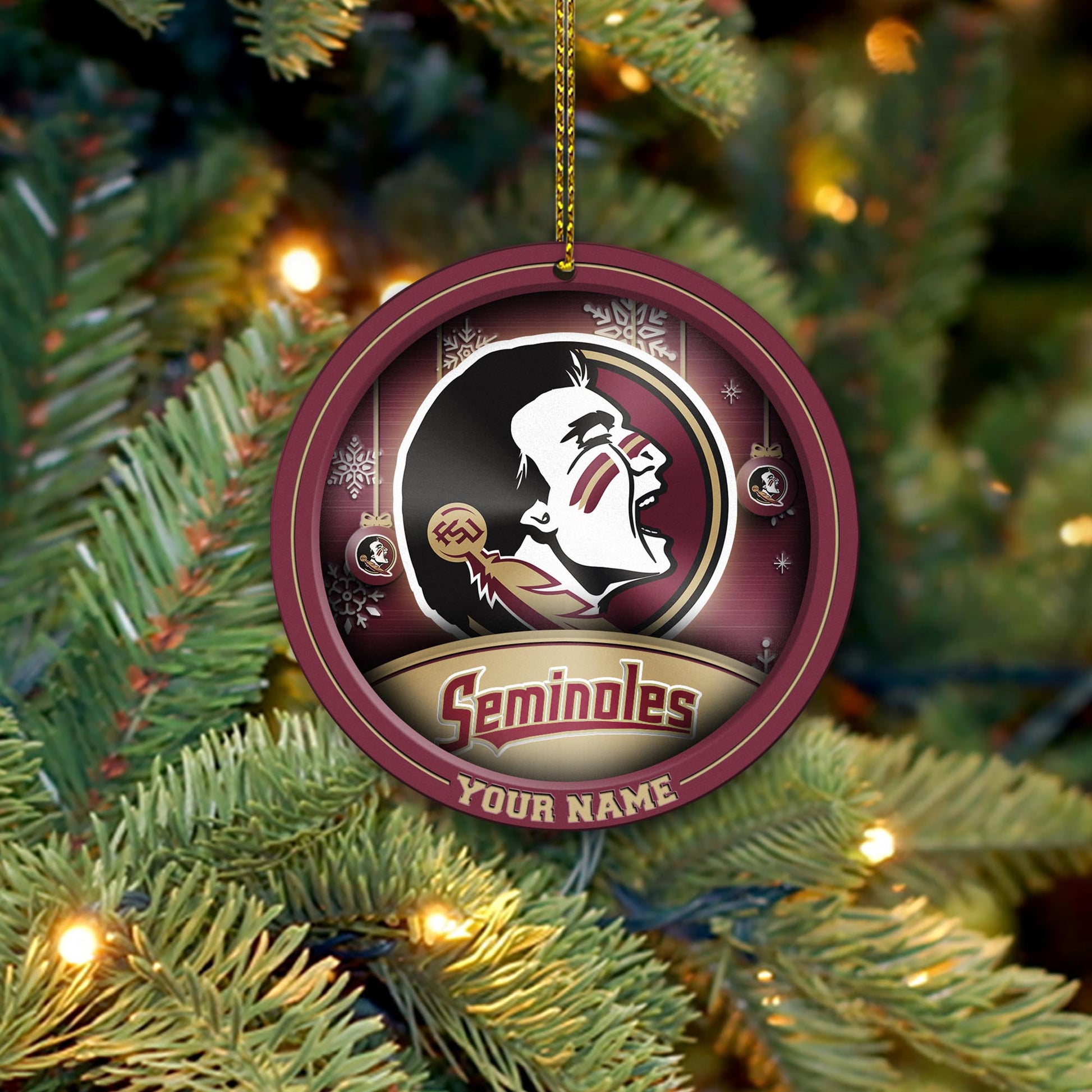 Florida State Seminoles Circle Aluminium Custom Ornament 2 Side Trending New Arrivals H52912 ETUG311023