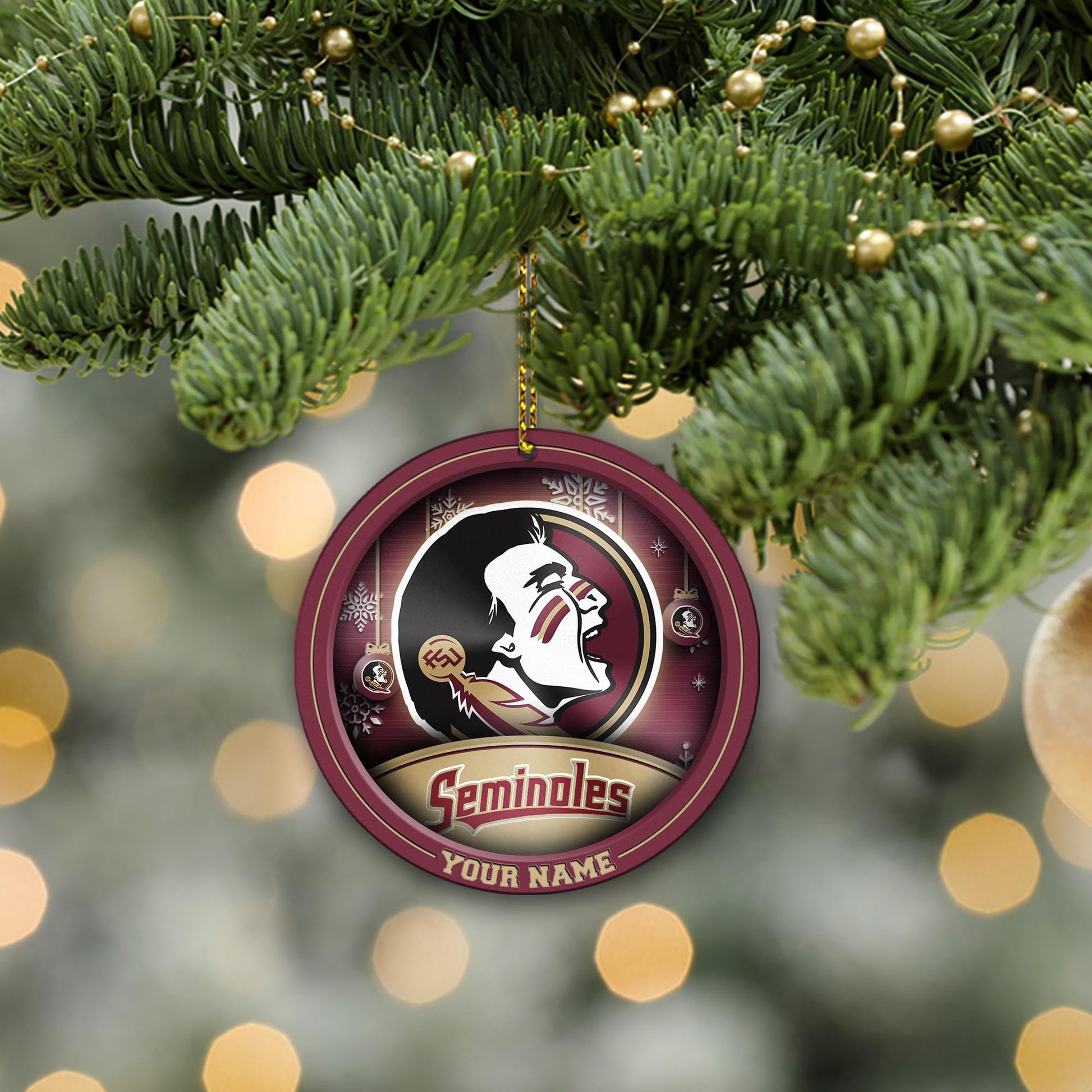 Florida State Seminoles Circle Aluminium Custom Ornament 2 Side Trending New Arrivals H52912 ETUG311023