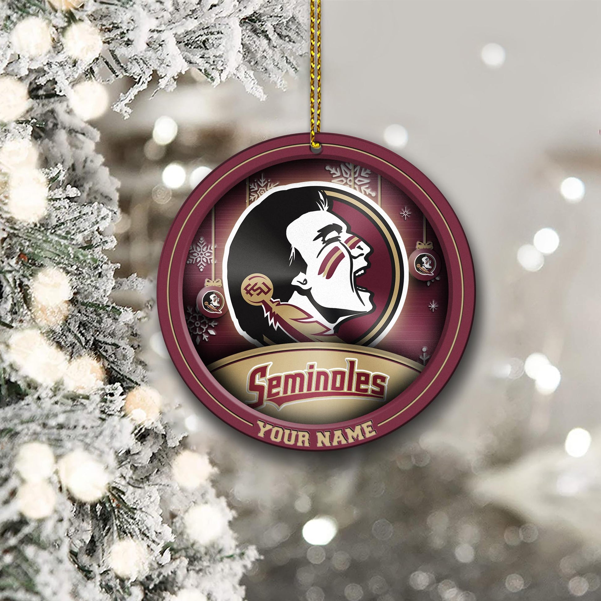Florida State Seminoles Circle Aluminium Custom Ornament 2 Side Trending New Arrivals H52912 ETUG311023