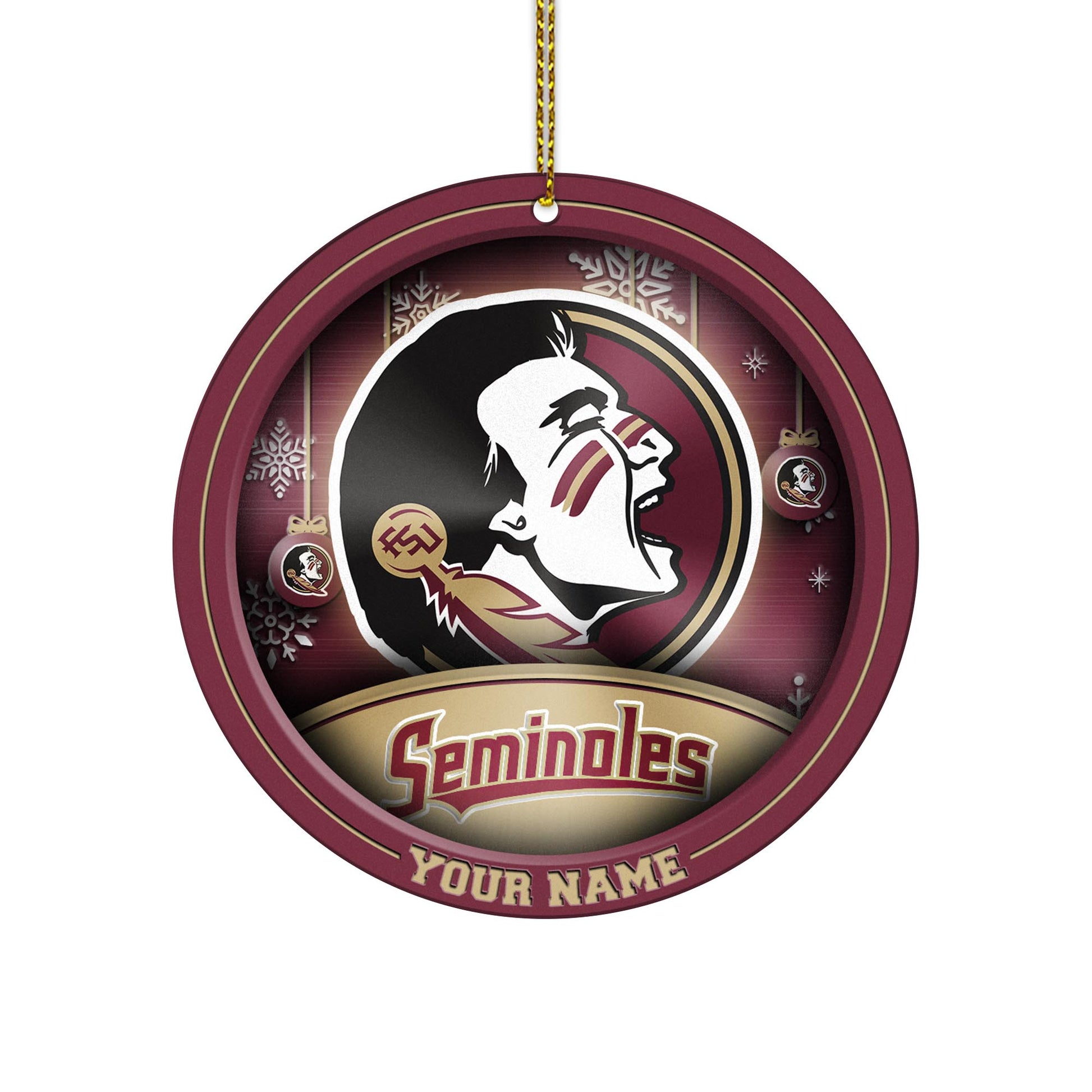 Florida State Seminoles Circle Aluminium Custom Ornament 2 Side Trending New Arrivals H52912 ETUG311023