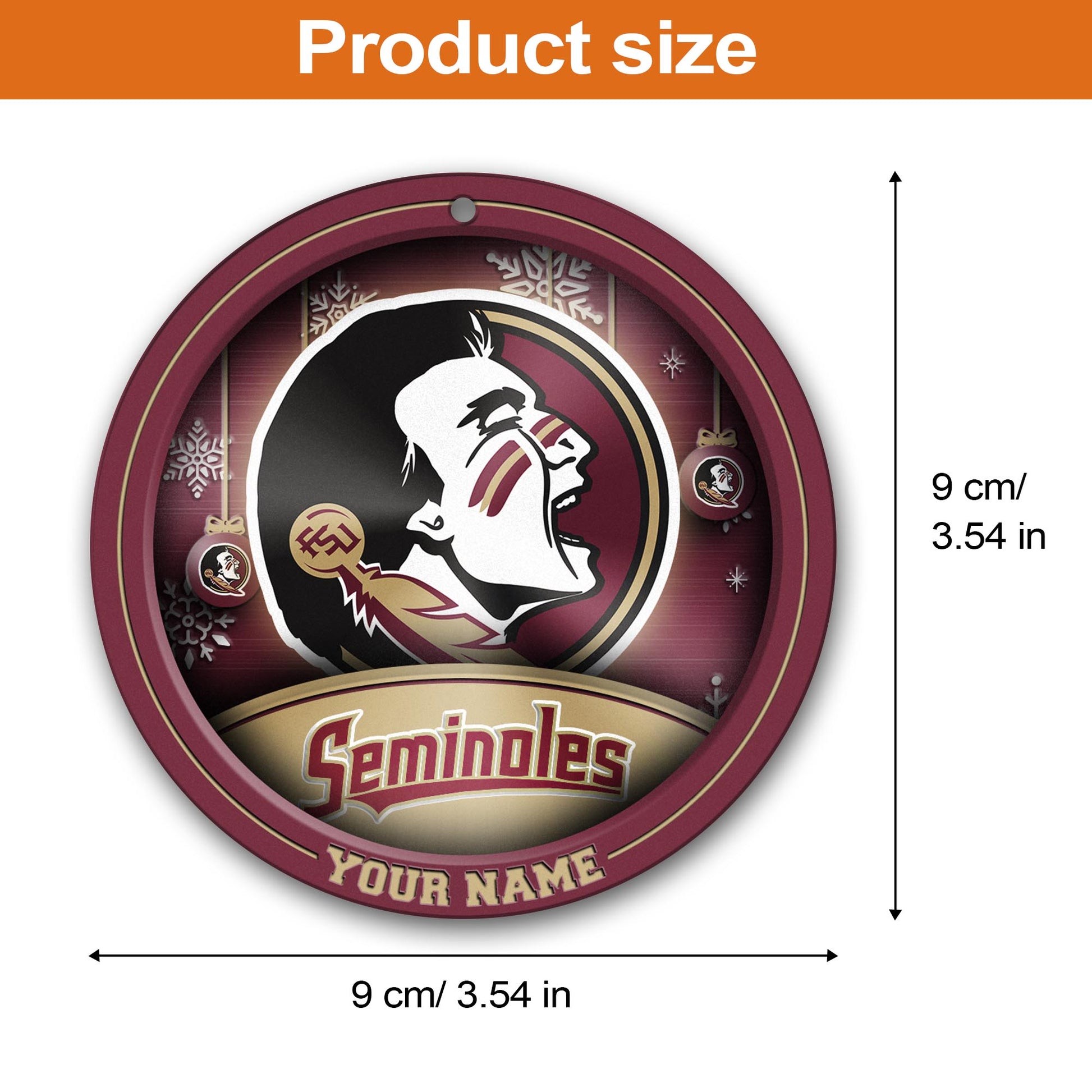 Florida State Seminoles Circle Aluminium Custom Ornament 2 Side Trending New Arrivals H52912 ETUG311023