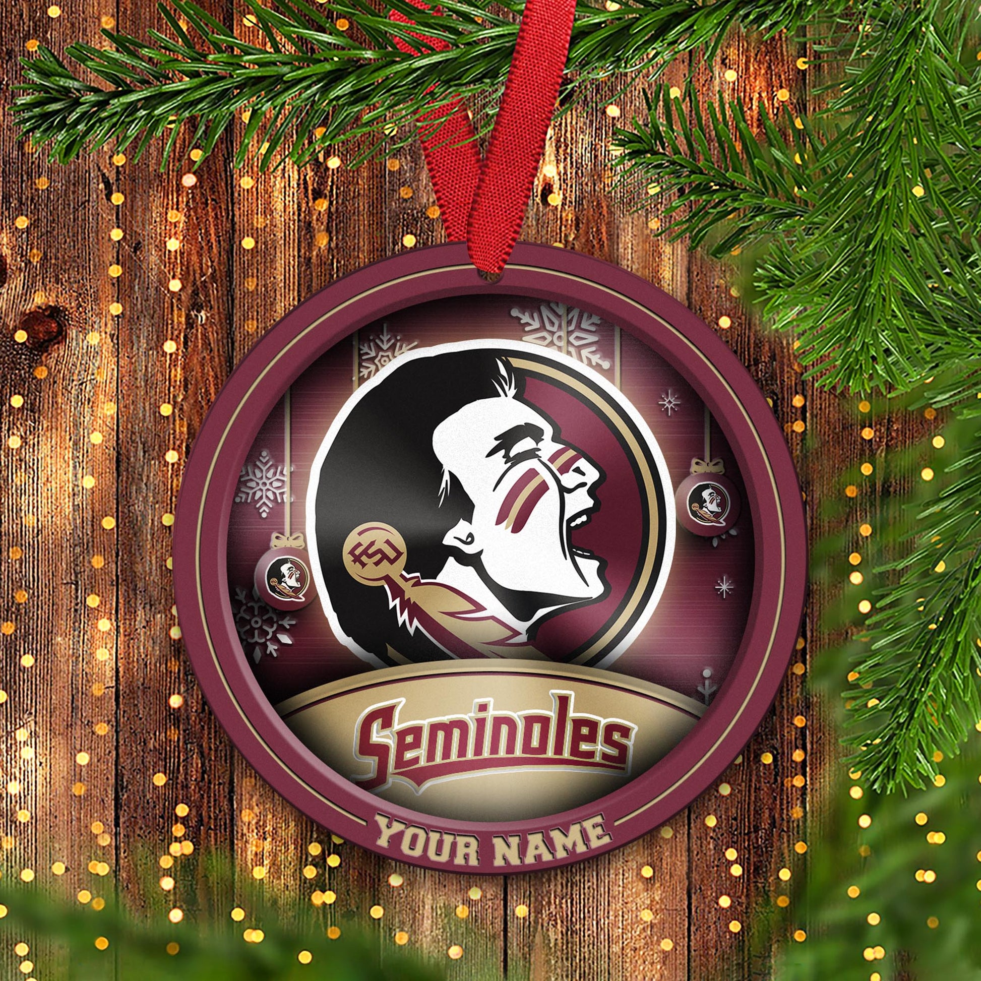 Florida State Seminoles Circle Aluminium Custom Ornament 2 Side Trending New Arrivals H52912 ETUG311023