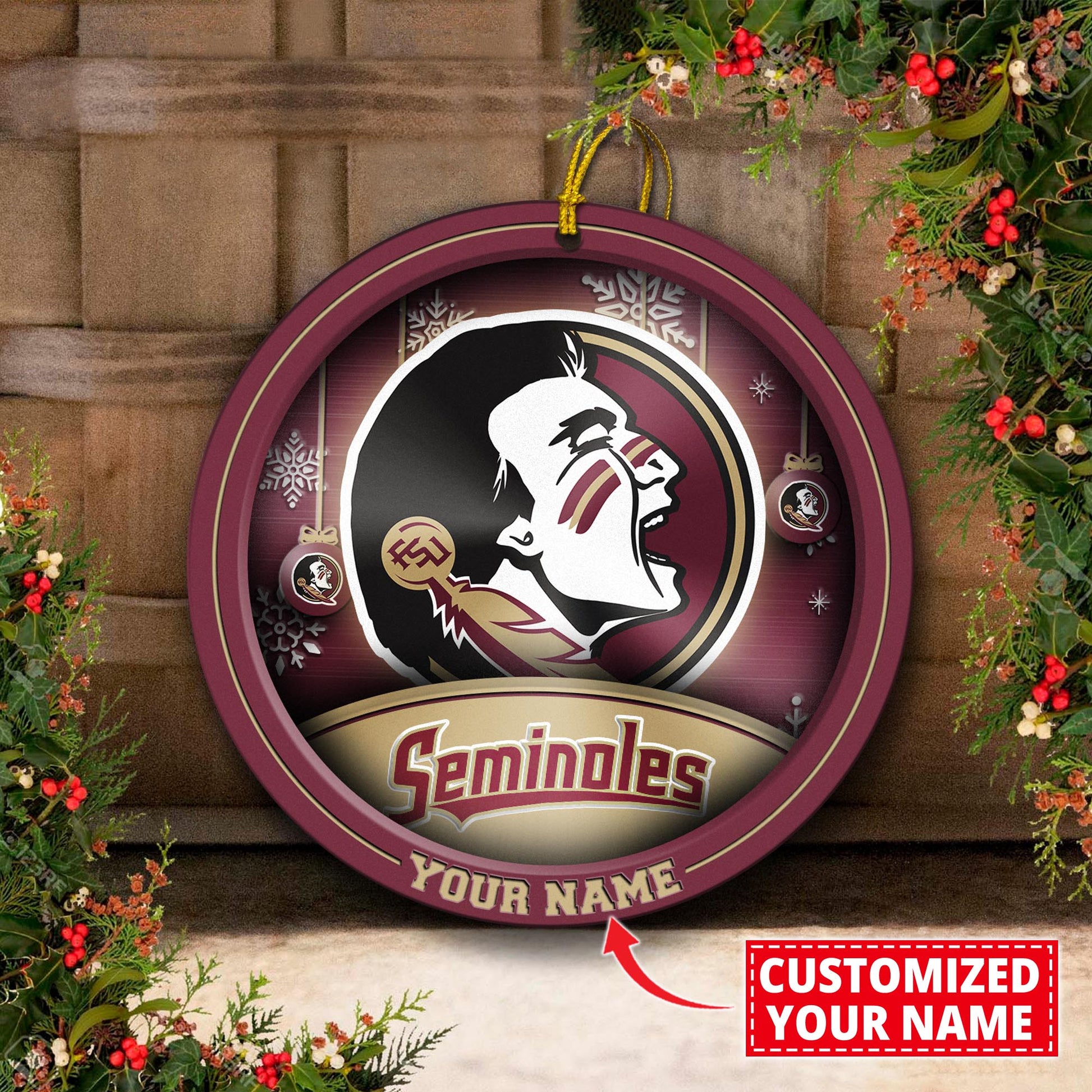 Florida State Seminoles Circle Aluminium Custom Ornament 2 Side Trending New Arrivals H52912 ETUG311023