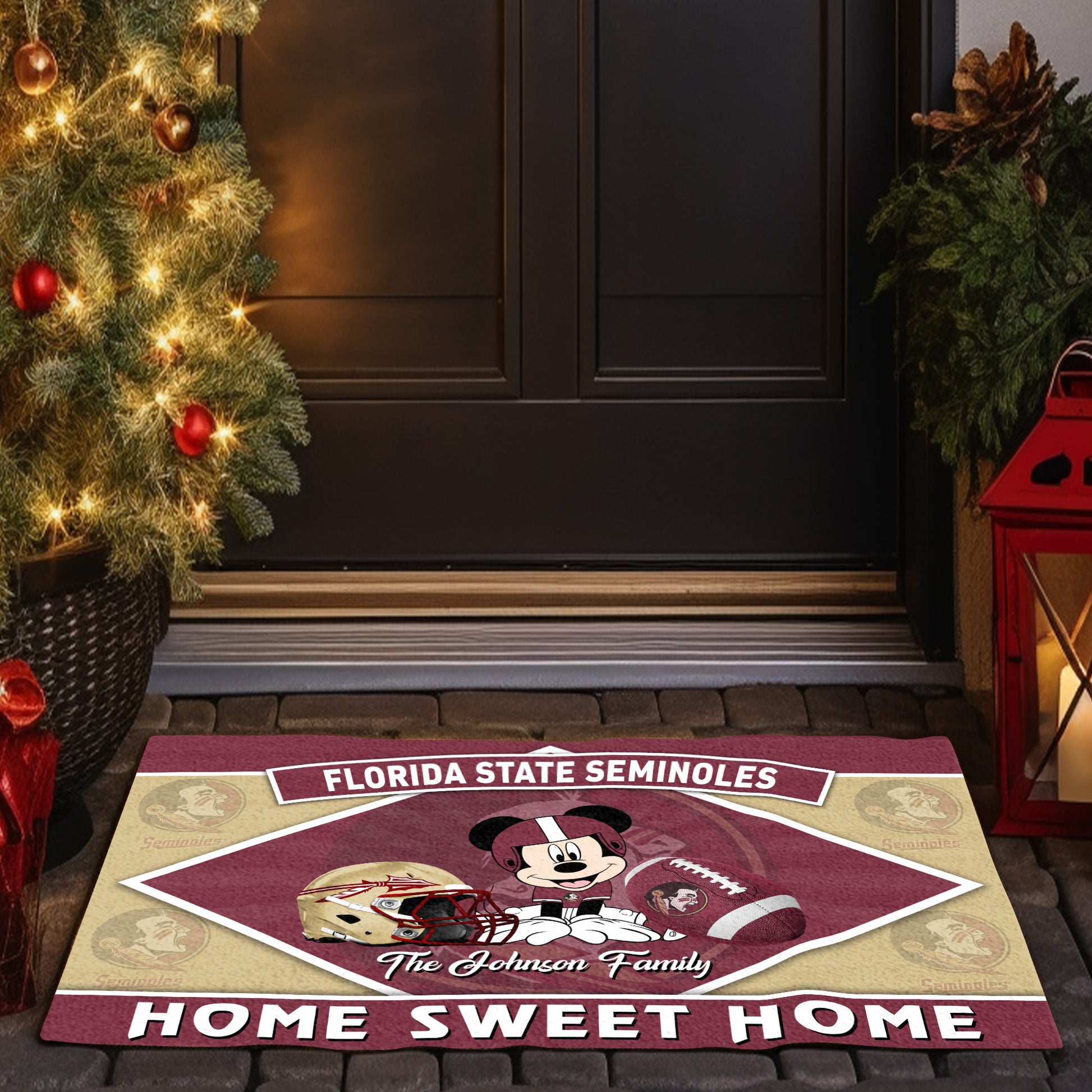 Florida State Seminoles Doormat Custom Your Family Name, Sport Team And MK Doormat, FootBall Fan Gifts EHIVM-52722