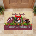 Florida State Seminoles Doormat Personalized Your Name, Sport Team Doormat, Christmas Gifts For Football Fan, Home Decor ETHY-52726