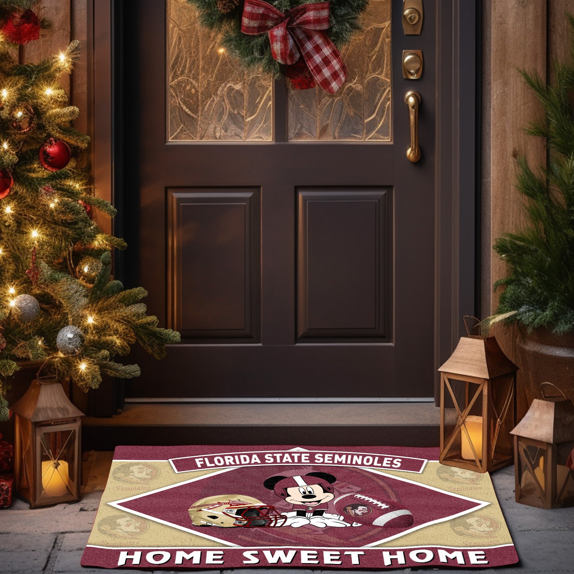 Florida State Seminoles Doormat, Sport Team And MK Doormat, FootBall Fan Gifts
