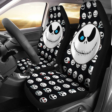 Halloween Car Seat Covers Jack Skellington Head Emotions Patterns Seat Covers