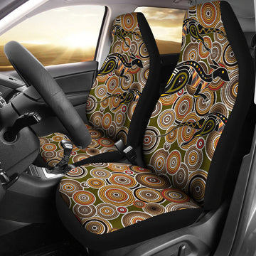 Abstract Kangaroo Car Seat Covers Australian Animals Car Accessories Custom For Fans AT22082201