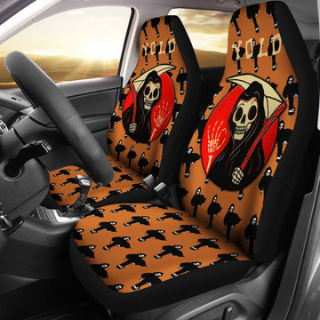 Halloween Car Seat Covers Death Reaper Yolo Roller Skating Patterns Seat Covers