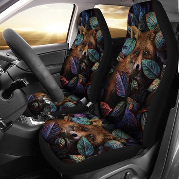 Fox Nature 3D All Over Print On Front Car Seat Cover, Seat Cover For Auto