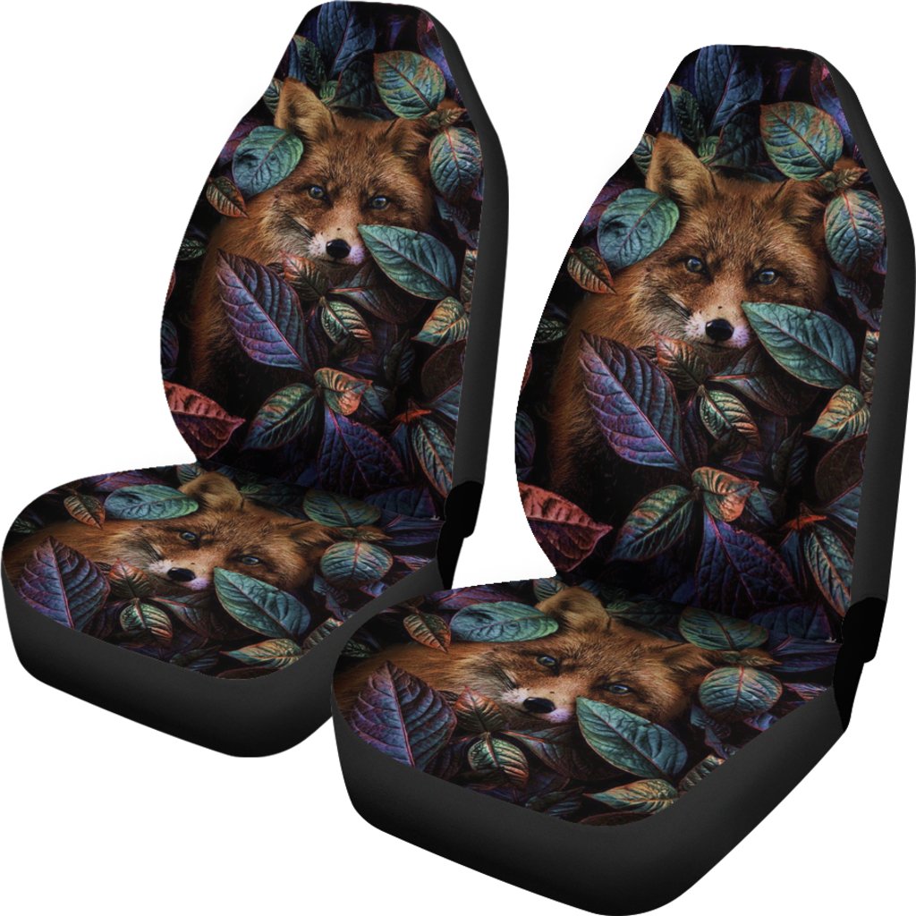 Fox Nature 3D All Over Print On Front Car Seat Cover, Seat Cover For Auto