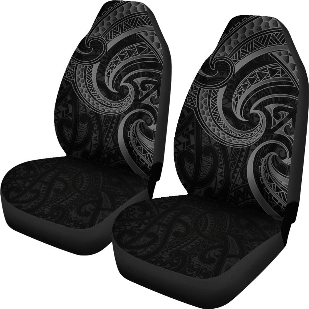 New Zealand Maori Mangopare Car Seat Covers Polynesian Black