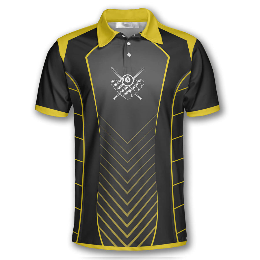 Billiard Yellow Sport Style Custom Billiard Shirts for Men, Custom Billiard Shirts for Team, Men's Billiard Polo Shirts