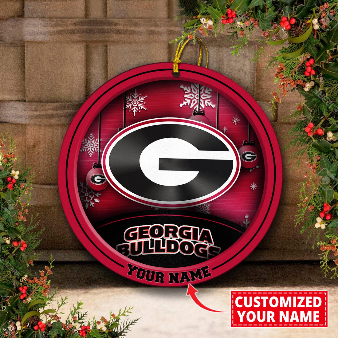 Georgia Bulldogs Circle Aluminium Custom Ornament 2 Side Trending New Arrivals H52912 ETUG311023
