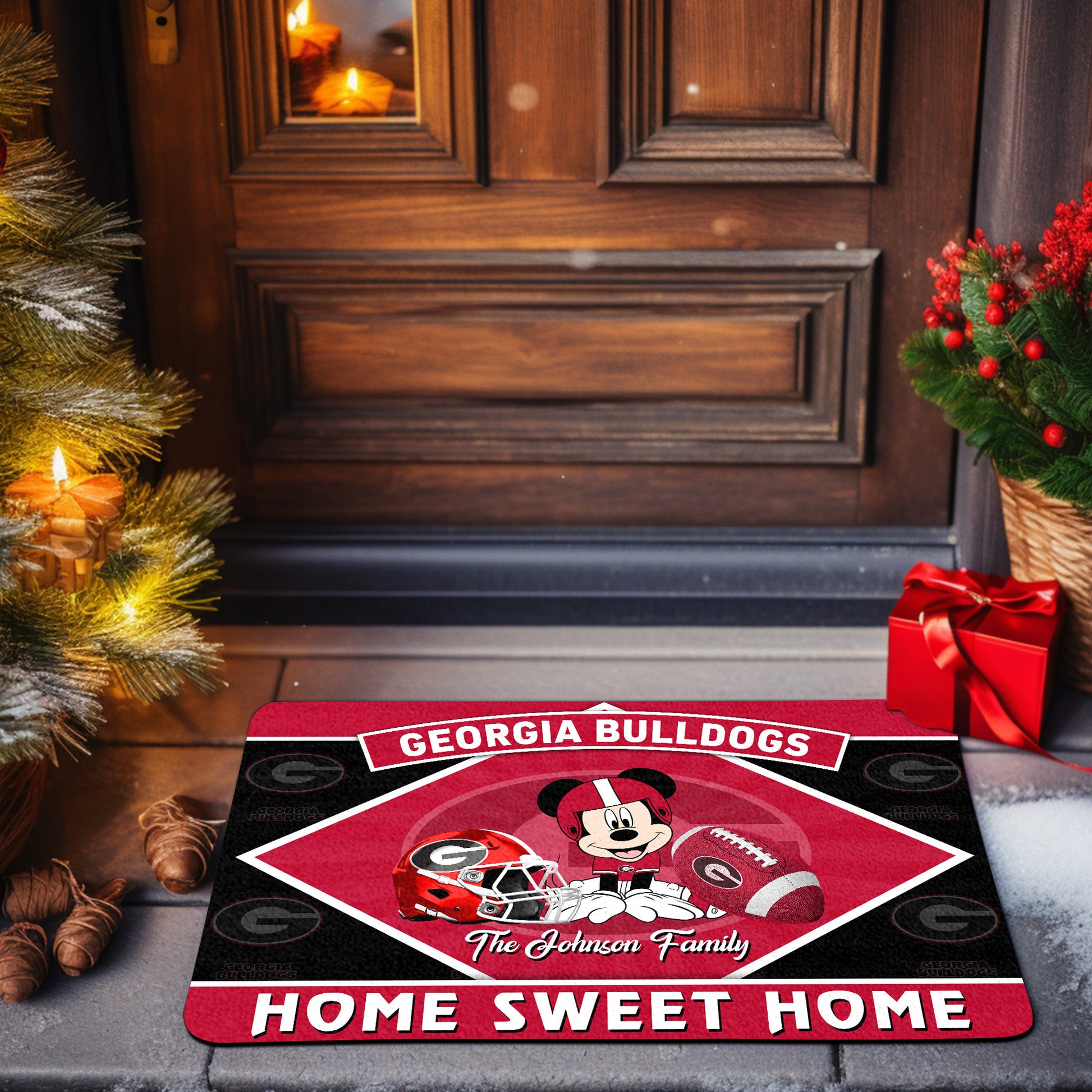 Georgia Bulldogs Doormat Custom Your Family Name, Sport Team And MK Doormat, FootBall Fan Gifts EHIVM-52722