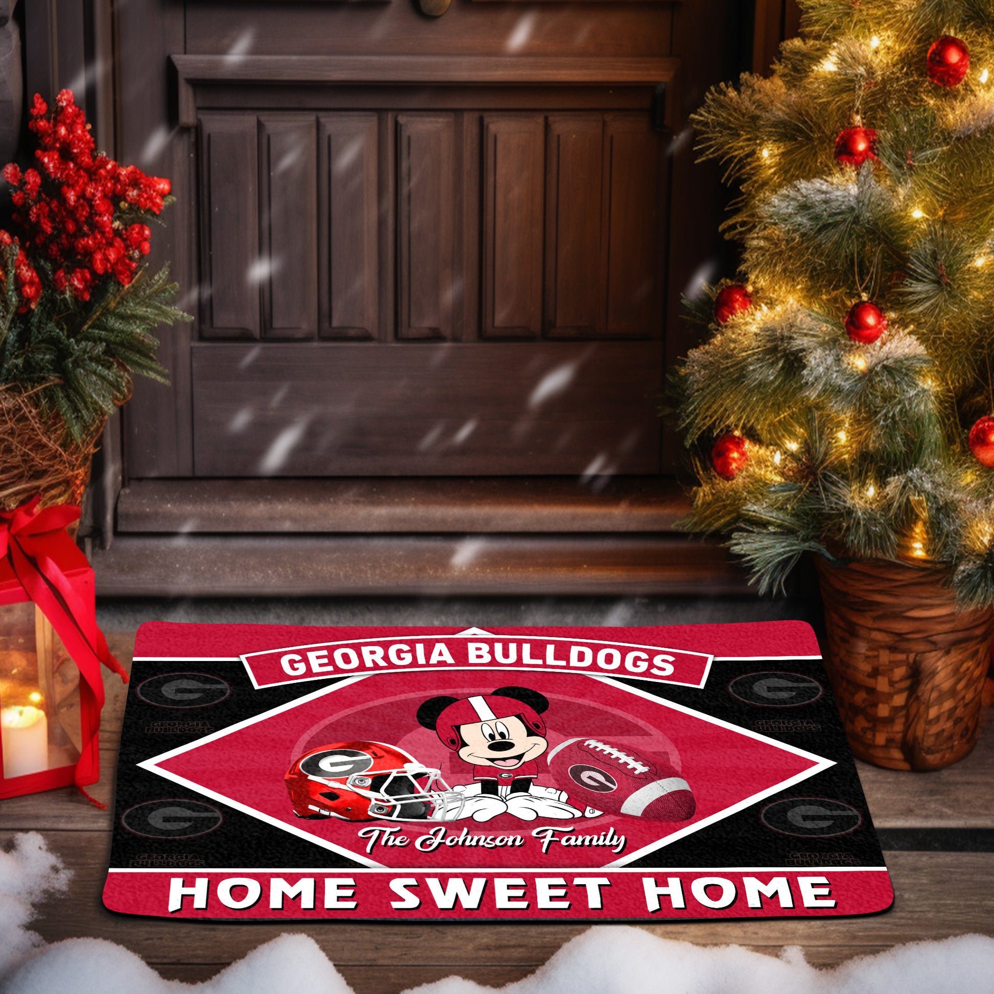 Georgia Bulldogs Doormat Custom Your Family Name, Sport Team And MK Doormat, FootBall Fan Gifts EHIVM-52722