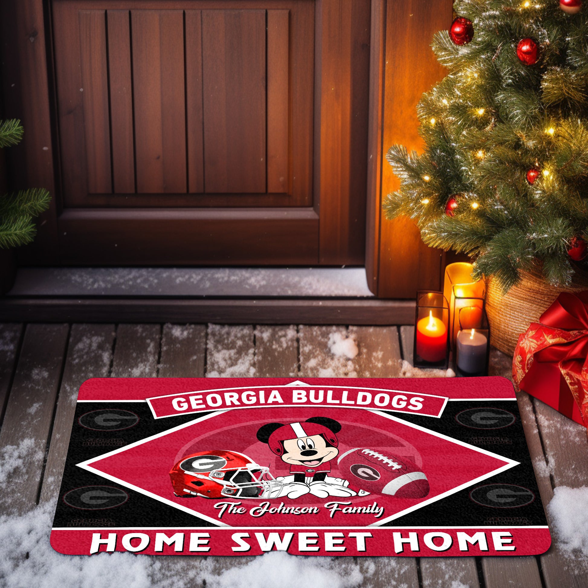 Georgia Bulldogs Doormat Custom Your Family Name, Sport Team And MK Doormat, FootBall Fan Gifts EHIVM-52722
