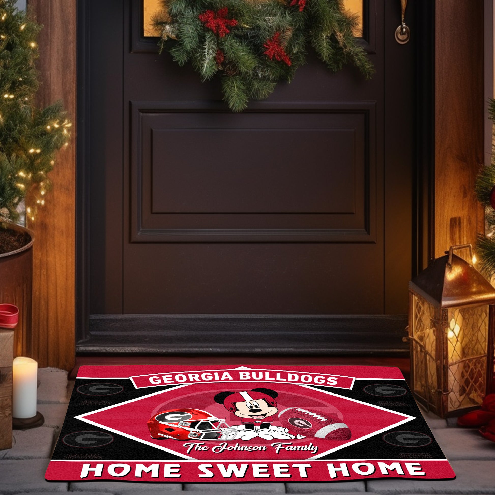 Georgia Bulldogs Doormat Custom Your Family Name, Sport Team And MK Doormat, FootBall Fan Gifts EHIVM-52722