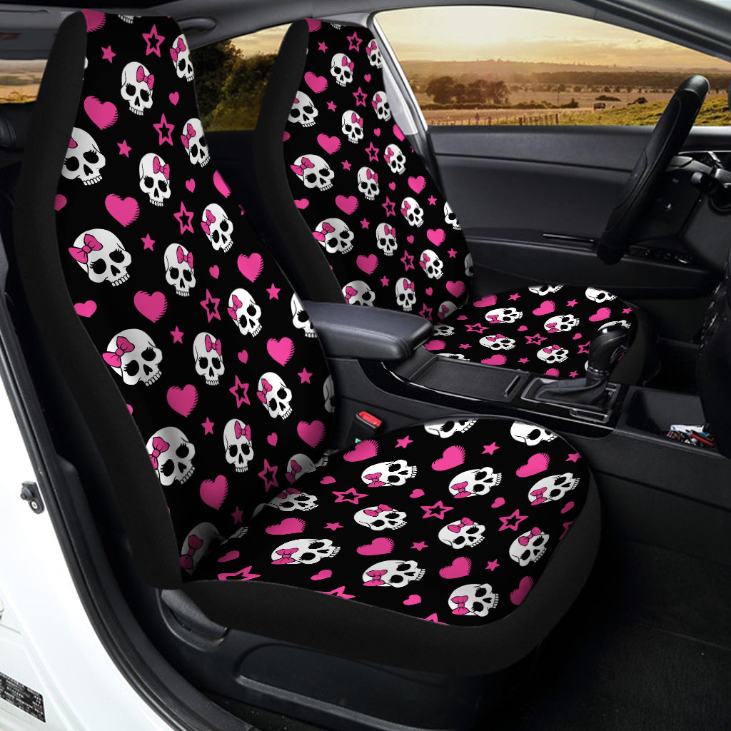 Girly Emo Skull Pattern Print Universal Fit Car Seat Covers