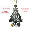 Green Bay Packers 2 Layered Piece Wooden Ornament Custom Names And Choose Number Of Names, Sport Team And Christmas Tree Ornament ETRG-52211