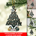 Green Bay Packers 2 Layered Piece Wooden Ornament Custom Names And Choose Number Of Names, Sport Team And Christmas Tree Ornament ETRG-52211