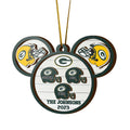 Green Bay Packers 3 Layered Piece Wooden Ornament Custom Your Family Name And Choose Your Number Of Names, Sport Decorations, Ornament For Sport Lover ETRG-52267
