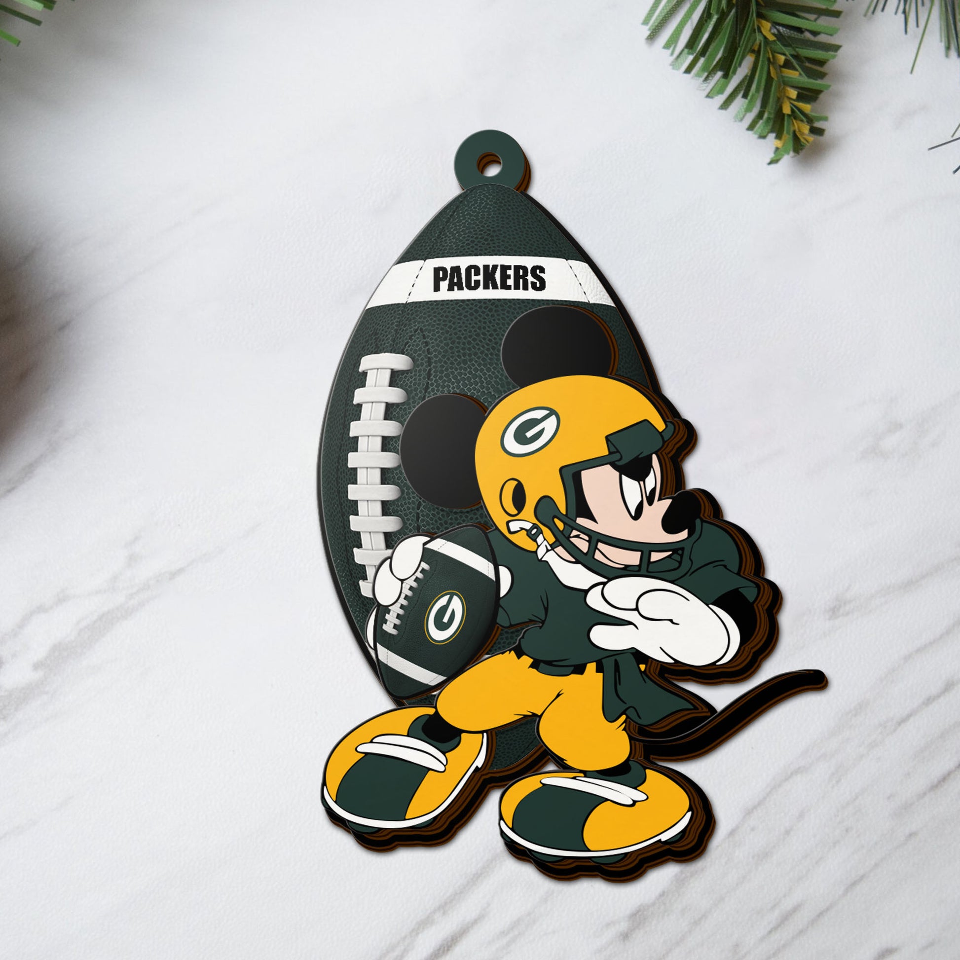 Green Bay Packers 3 Layered Piece Wooden Ornament, Sport Team And MK Ornament,Sport Ornament, Fan Gifts, Hanging Decoration EHIVM-52346