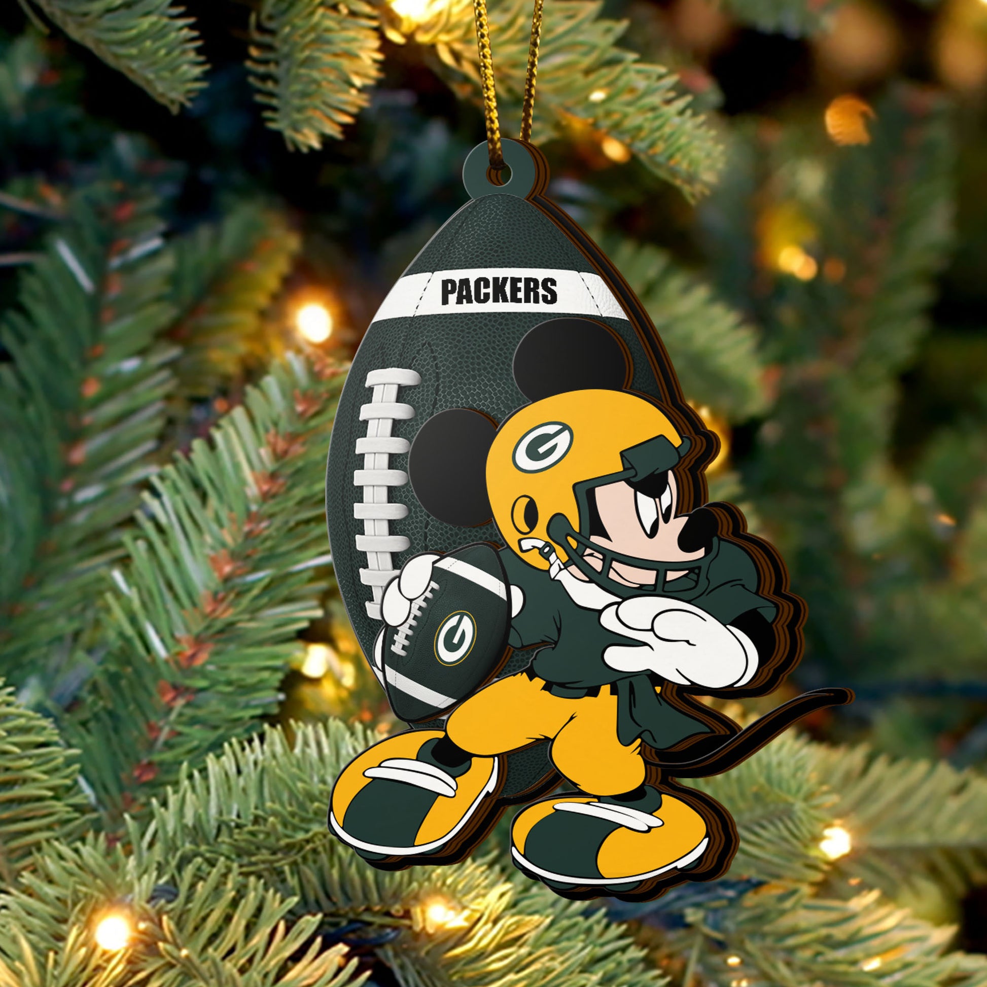 Green Bay Packers 3 Layered Piece Wooden Ornament, Sport Team And MK Ornament,Sport Ornament, Fan Gifts, Hanging Decoration EHIVM-52346