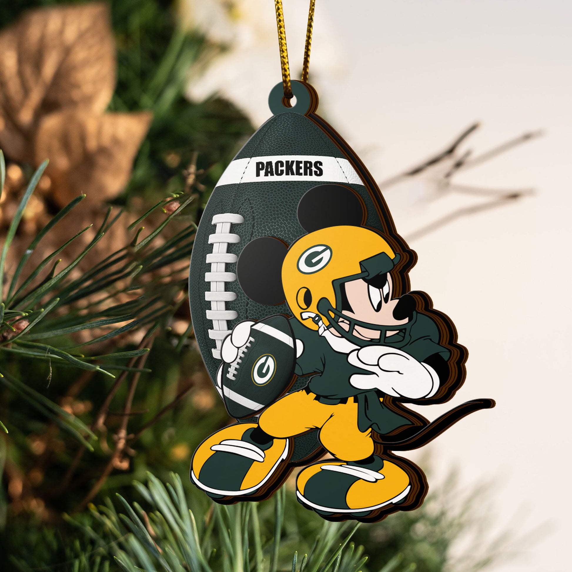 Green Bay Packers 3 Layered Piece Wooden Ornament, Sport Team And MK Ornament,Sport Ornament, Fan Gifts, Hanging Decoration EHIVM-52346