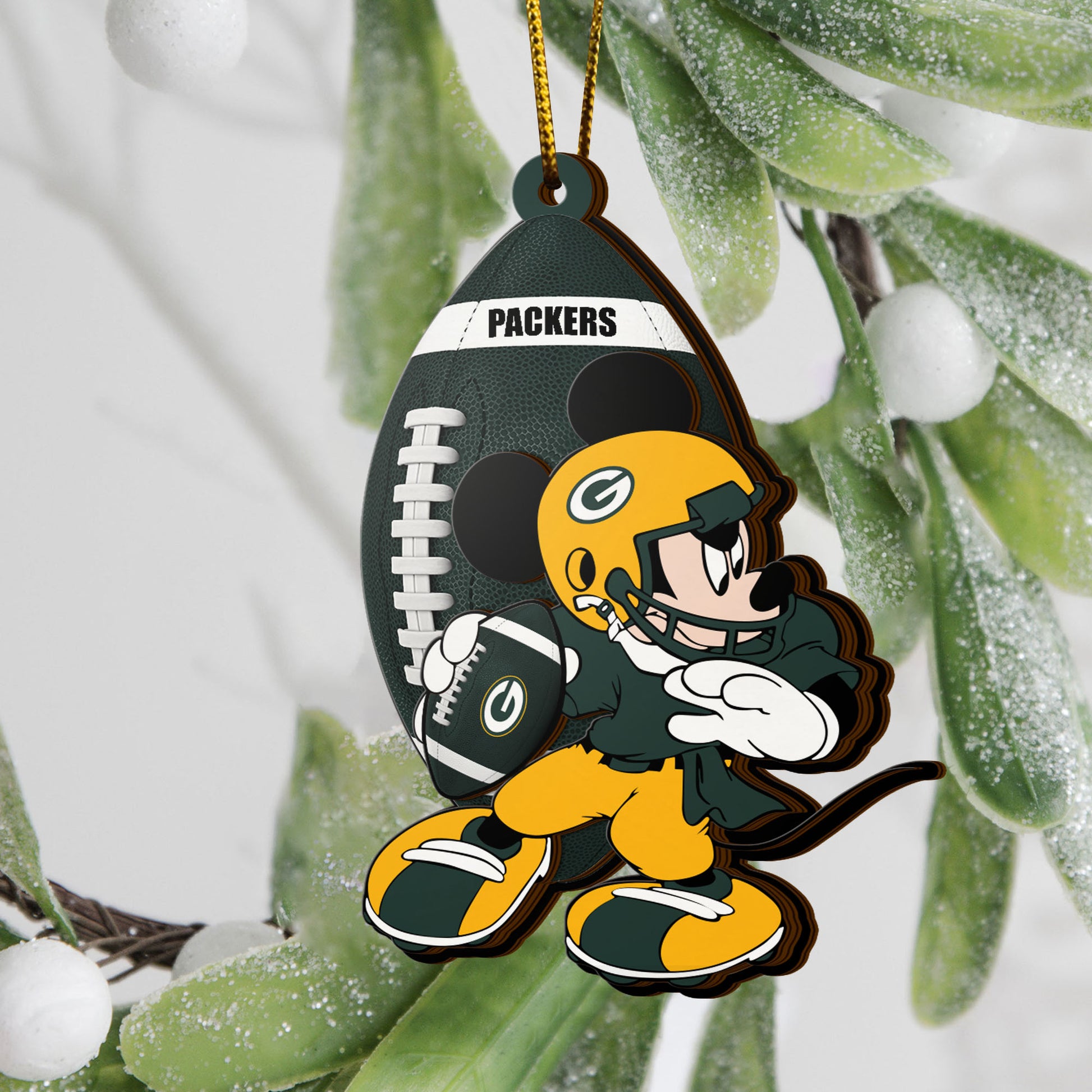Green Bay Packers 3 Layered Piece Wooden Ornament, Sport Team And MK Ornament,Sport Ornament, Fan Gifts, Hanging Decoration EHIVM-52346